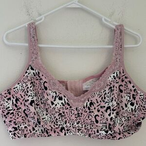 Catherines Pink Animal Print Lace Bralette